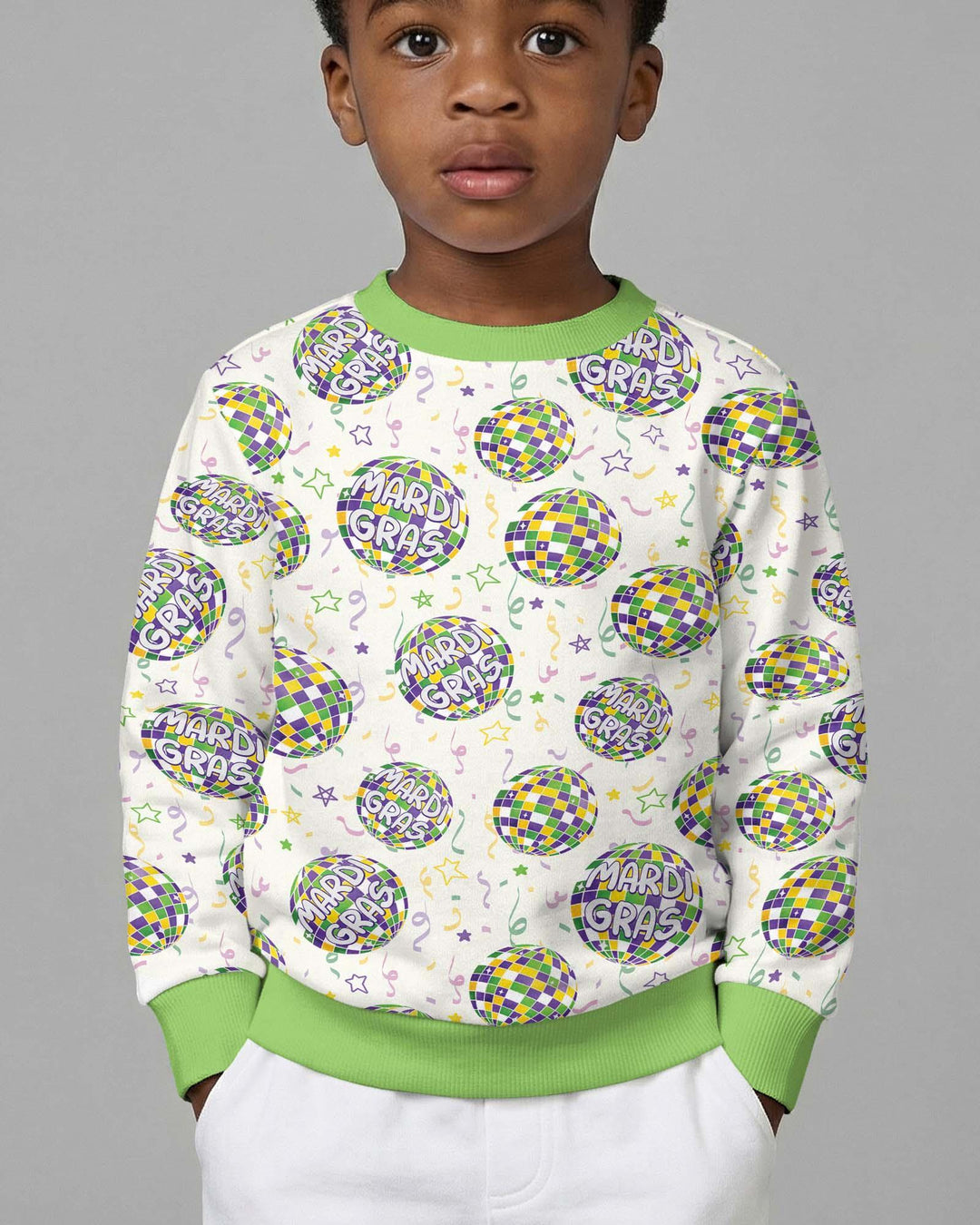 Mardi Gras Disco Ball  Crewneck Sweatshirt