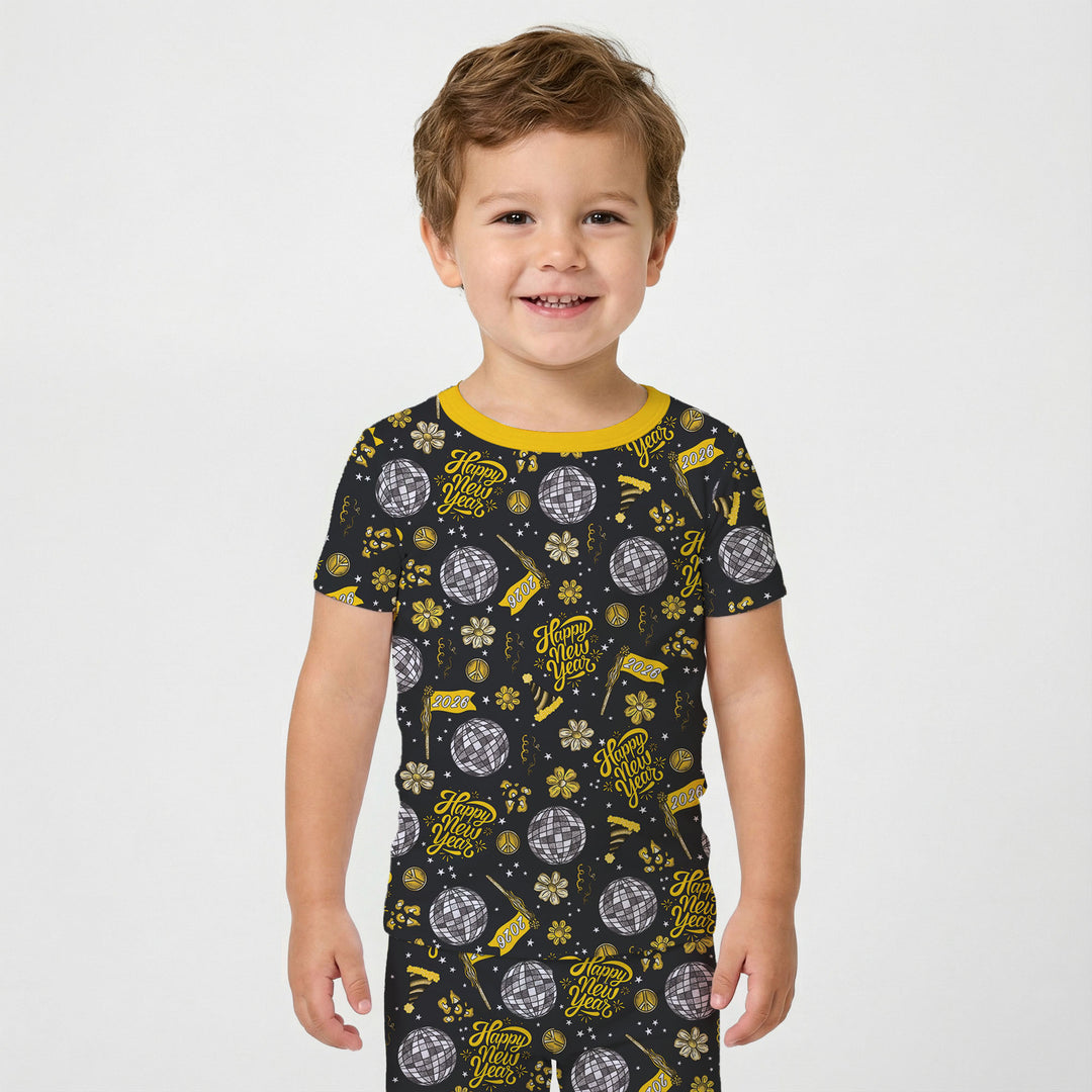 Disco New Years Eve Two Piece Short Sleeve Pajama Set