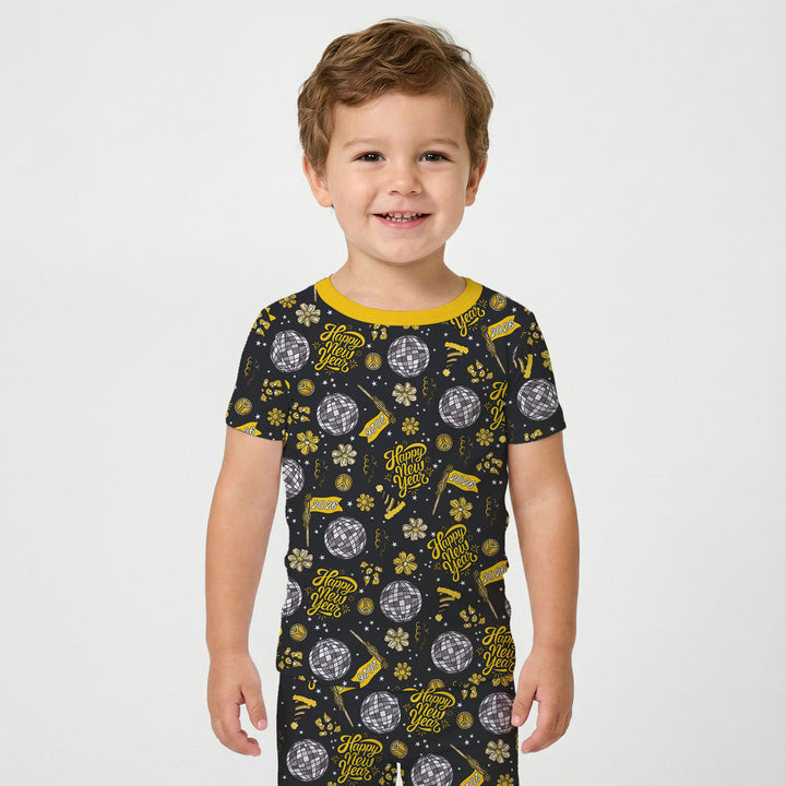 Disco New Years Eve Two Piece Short Sleeve Pajama Set