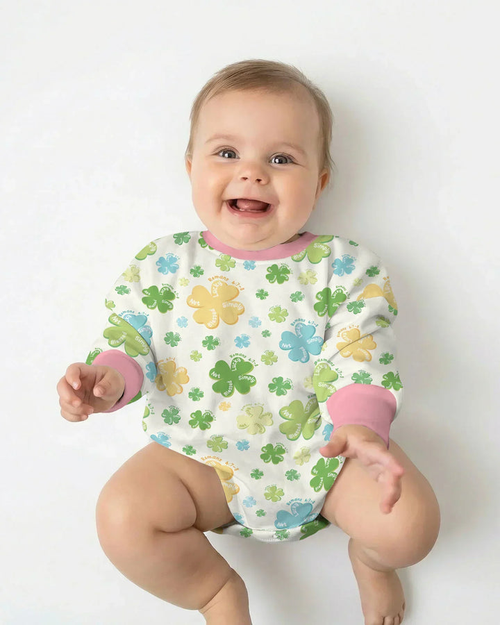 Shamrocks Print St. Patrick's Day Bubble Romper