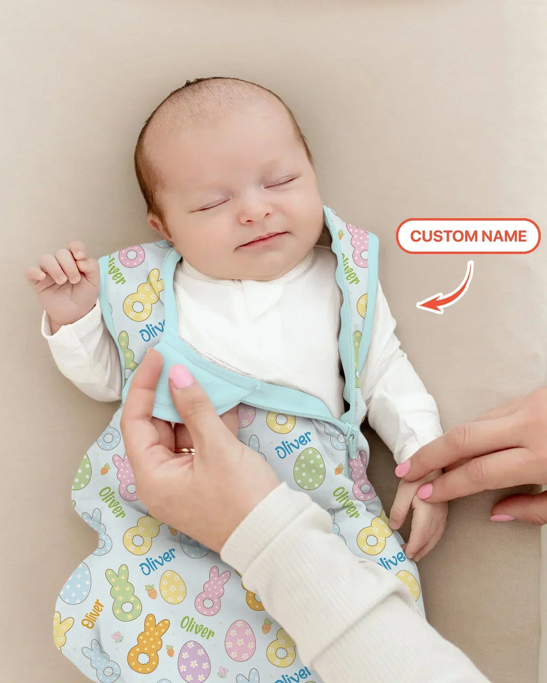 Custom Name Spring Pastel Easter Sleep Bag