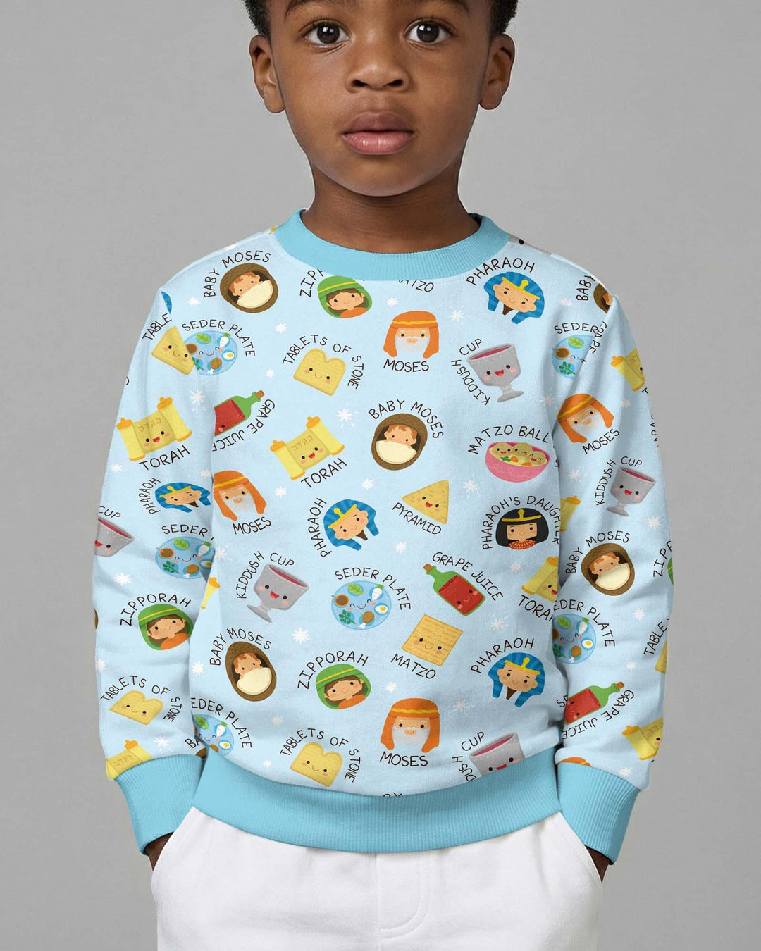 Cute Passover Characters Crewneck Sweatshirt