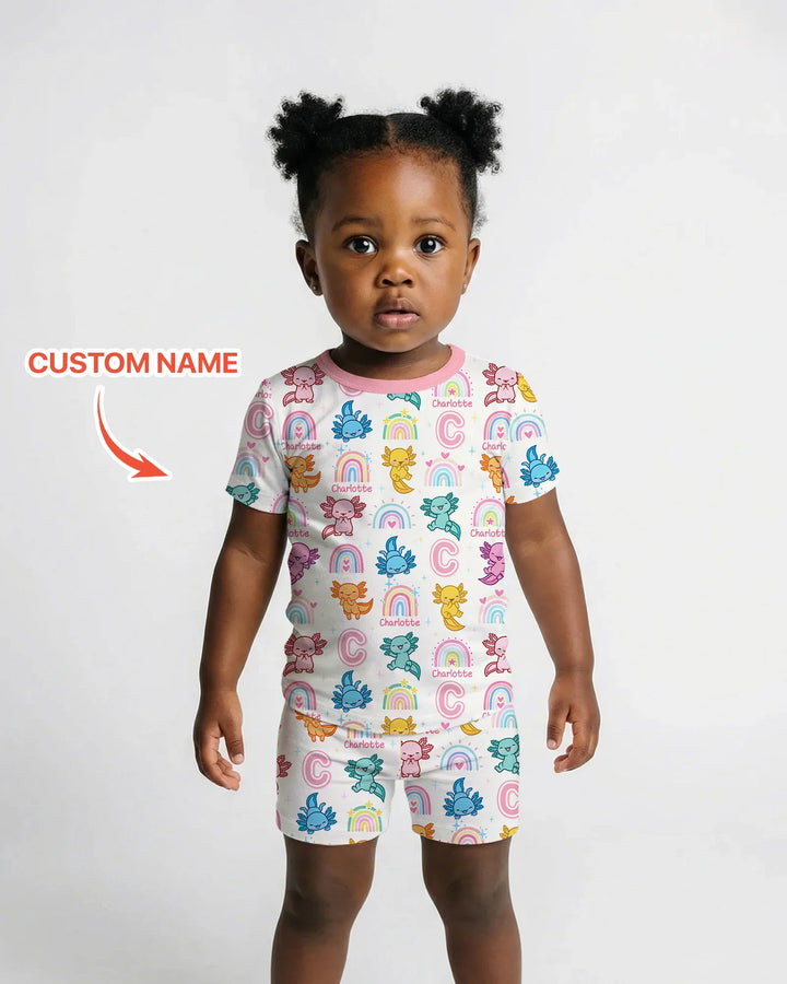 Axololt Custom Name Two Piece Short Sleeve Shorts Pajama Set