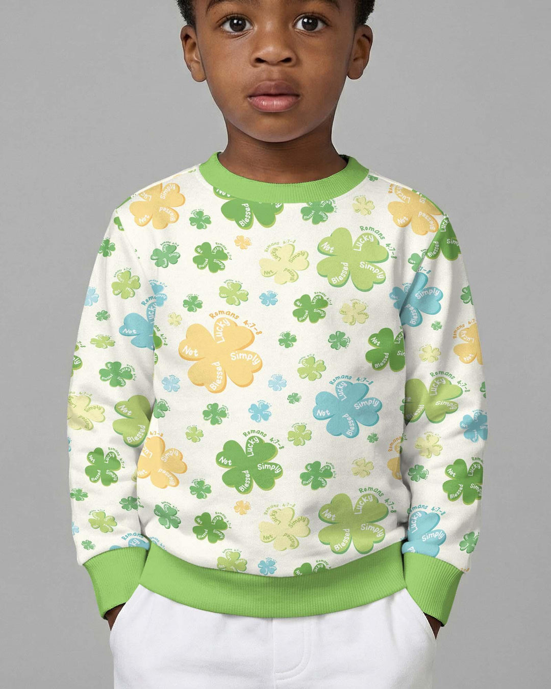 Shamrocks Print St. Patrick's Day Crewneck Sweatshirt
