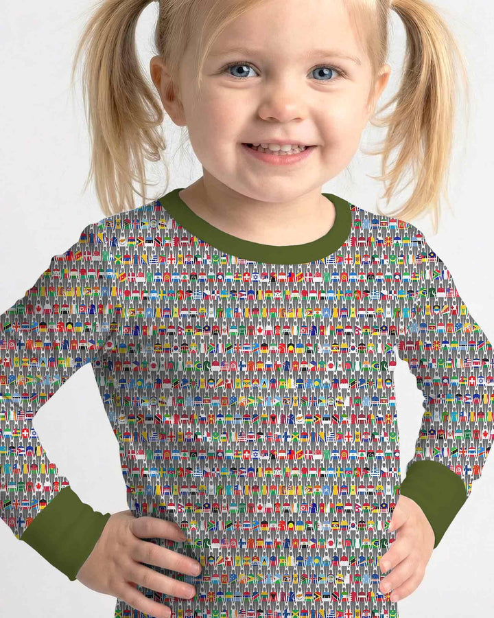 Conjunto de pijama de dos piezas de bambú con mangas largas, plantilla PERSONALIZADA