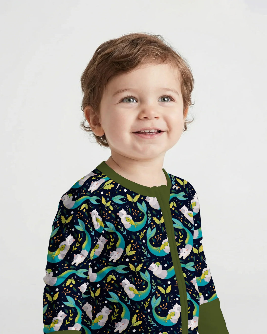 Midnight Mermaid Cats  Bamboo Convertible Zippy