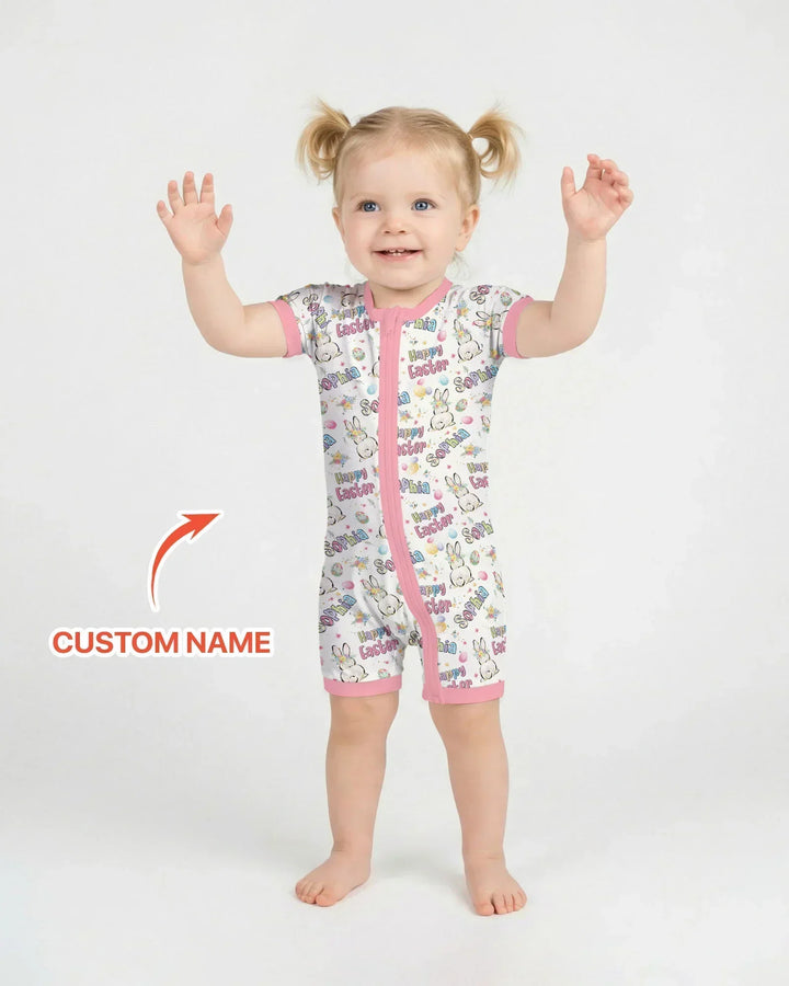 Personalized Happy Easter Bunny Shorty Zippy