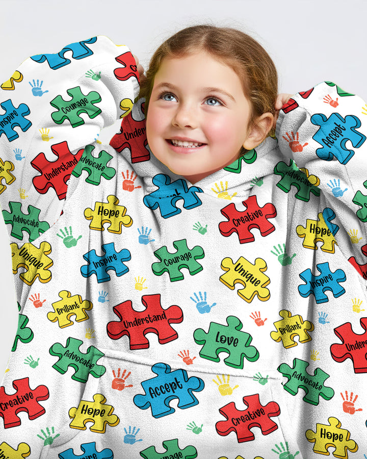 Puzzle You Are Wearable Blanket Hoodie