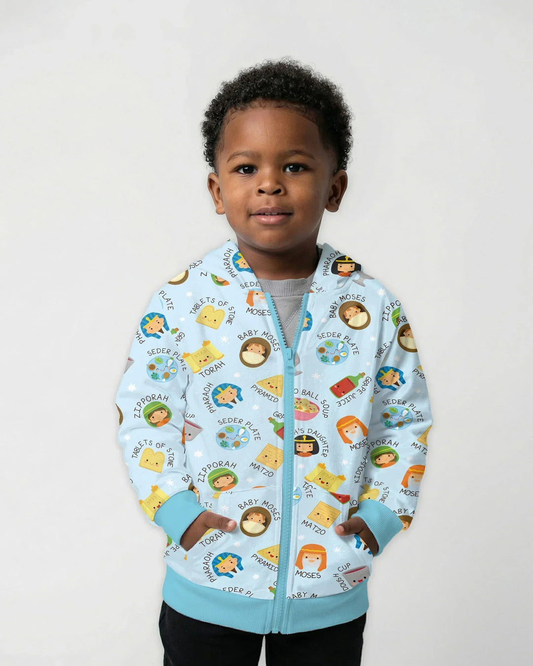 Cute Passover Characters Zip Hoodie