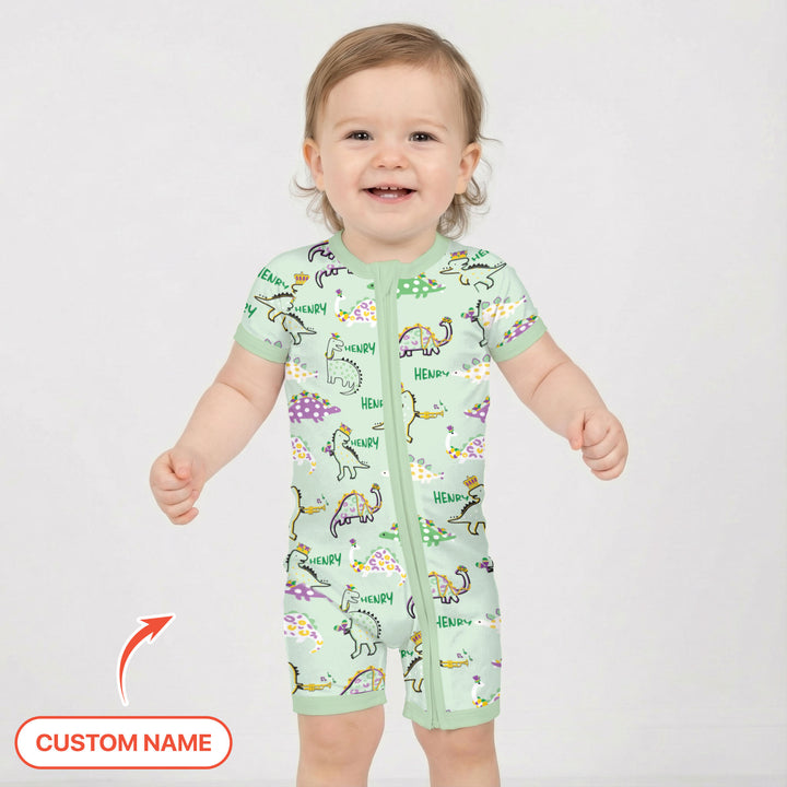 Custom Name Mardi Gras Saurus Shorty Zippy