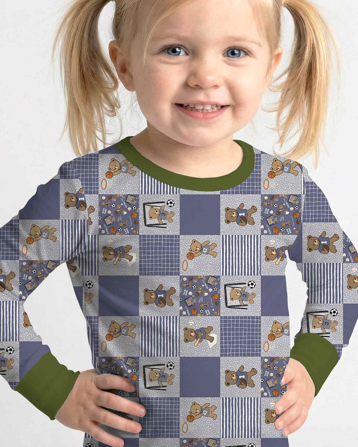 Game Day Teddy Bamboo Two Piece Long Sleeve Pajama Set