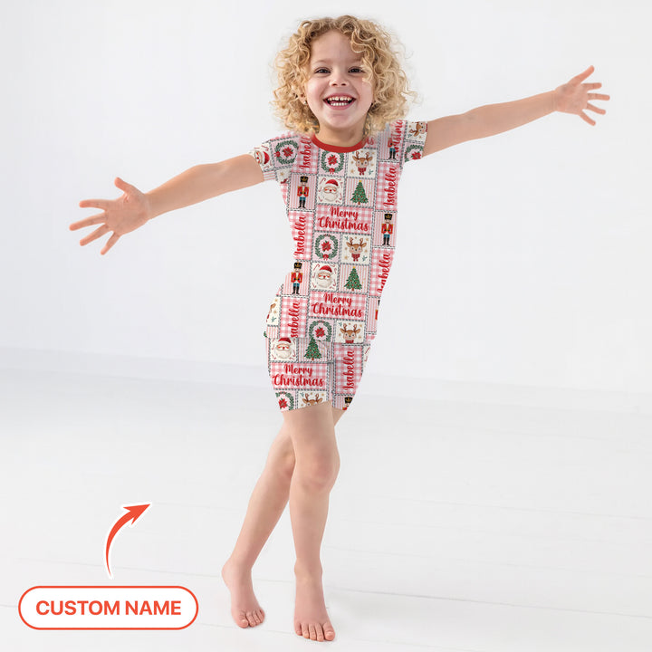 Zweiteiliges Pyjama-Set mit kurzen Ärmeln und Shorts im Sommer-Design