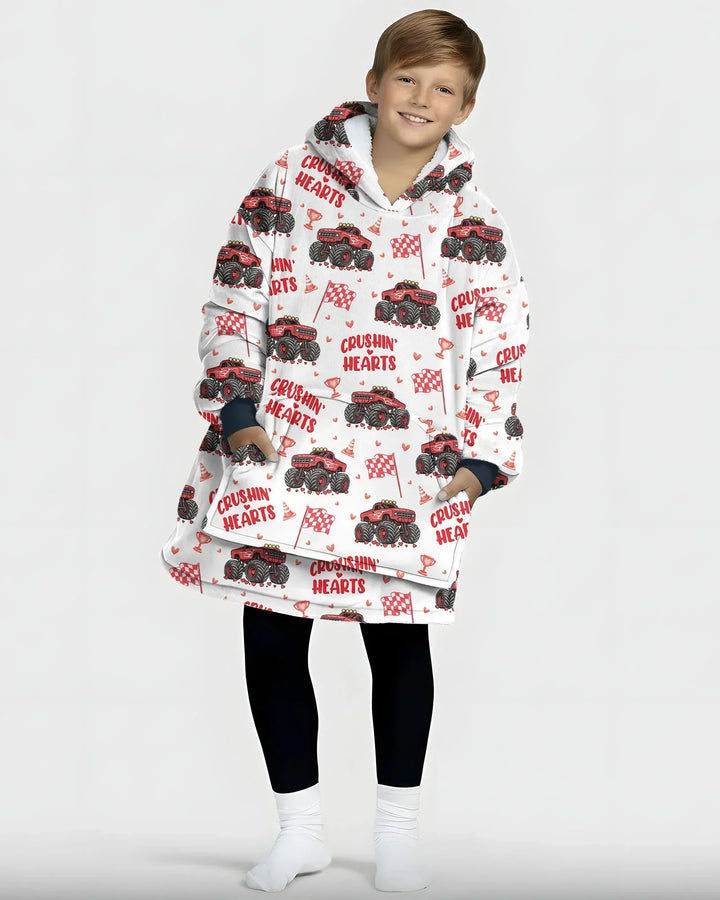 Crushin Hearts Wearable Blanket Hoodie
