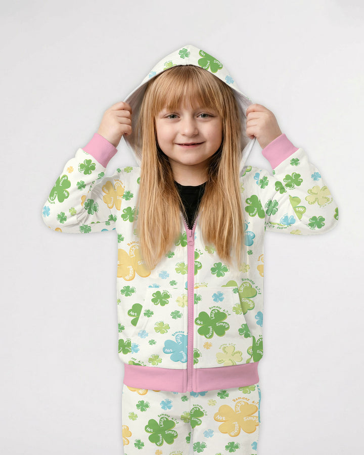 Shamrocks Print St. Patrick's Day  Zip Hoodie