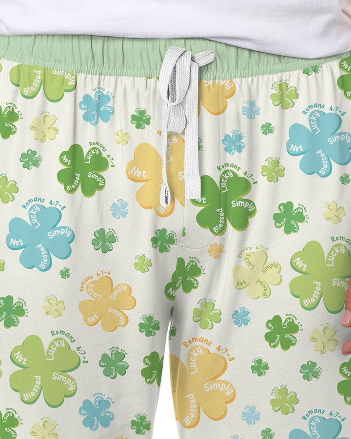 Shamrocks Print St. Patrick's Day Men's Pajama Set