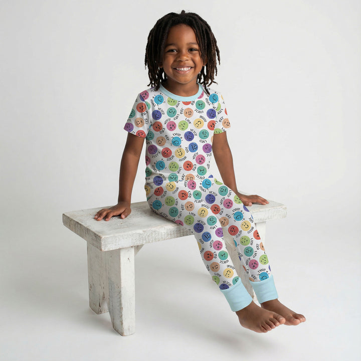 My Emotions Hebrew Two Piece Short Sleeve Pajama Set