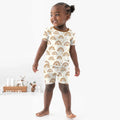 Back Lives Matter Rainbow Bamboo Two Piece Short Sleeve Shorts Pajama Set