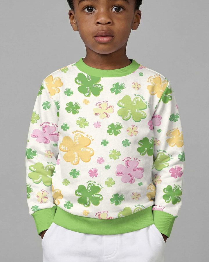 Shamrocks Print St. Patrick's Day Crewneck Sweatshirt