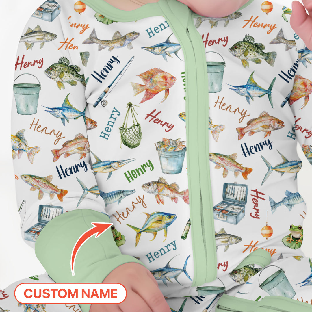 Happy Fishing Adventure Custom Name Convertible Zippy