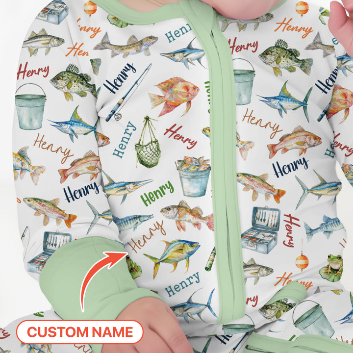 Happy Fishing Adventure Custom Name Convertible Zippy