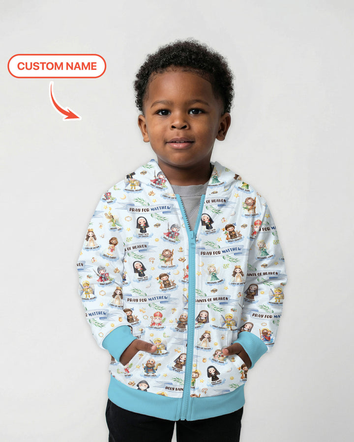 Holy Saints of Heaven Custom Name Zip Hoodie