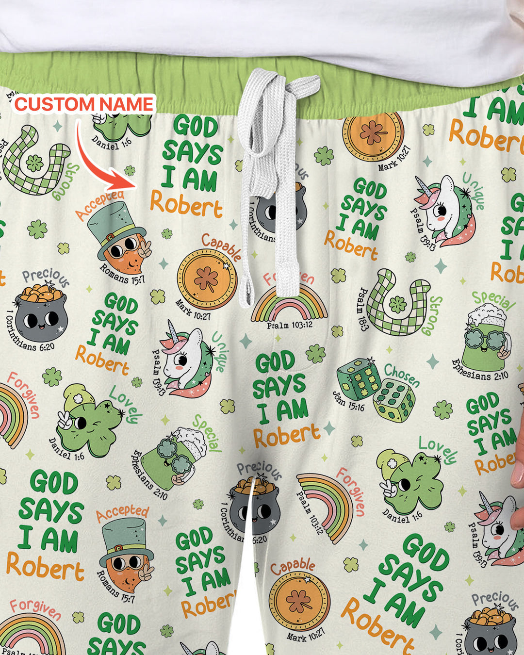 Personalized God Says I Am St. Patrick's Day Family Matching Men's Pajama Set