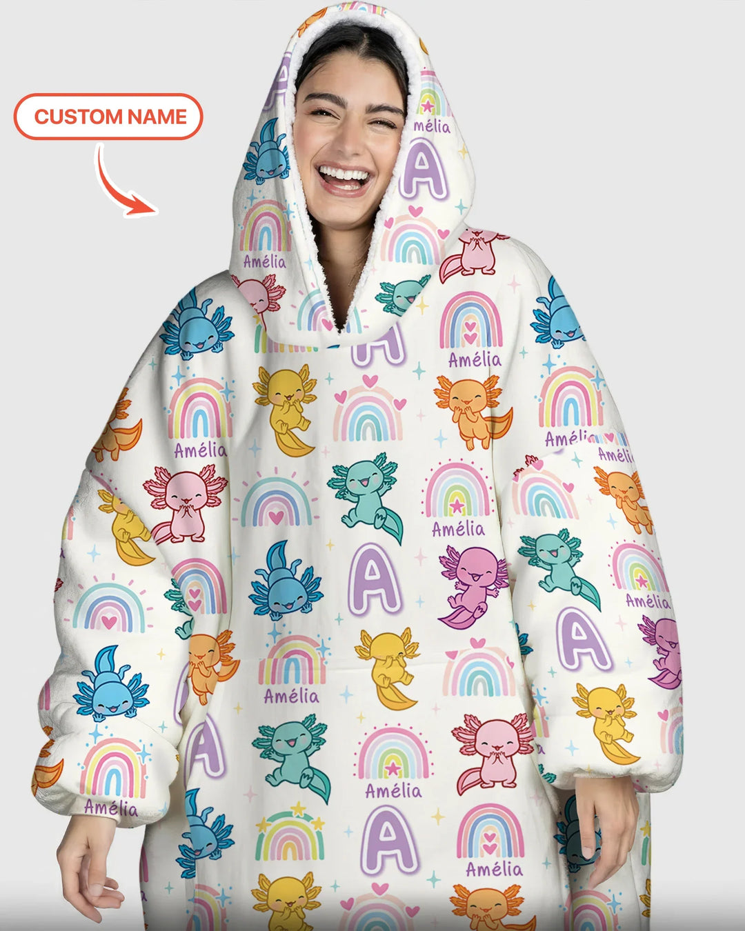 Axololt Custom Name Blanket Hoodie