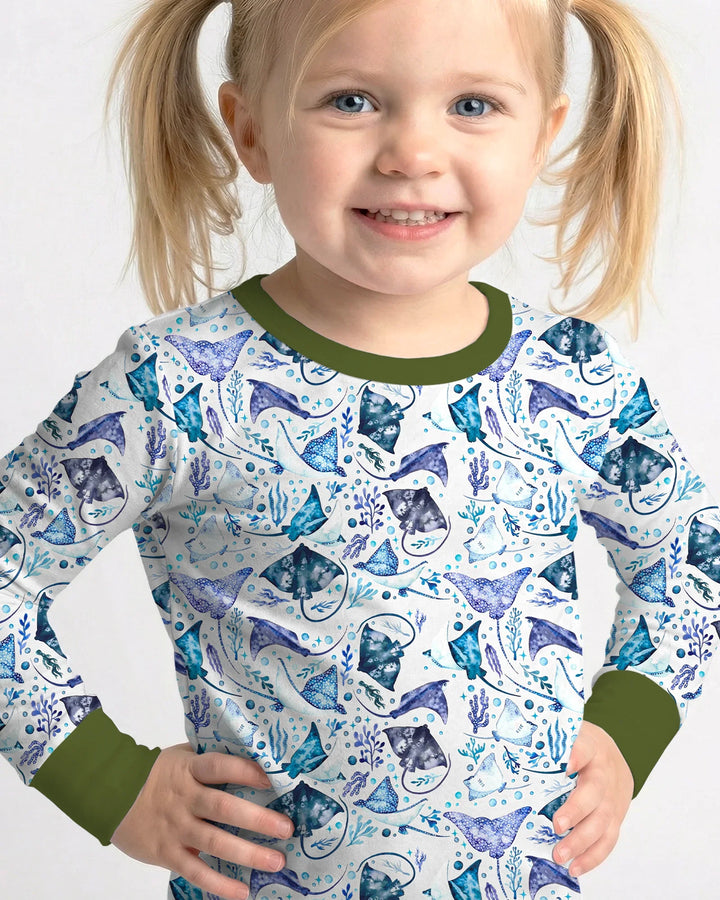 Zweiteiliges Langarm-Pyjama-Set mit Sommerfrüchten