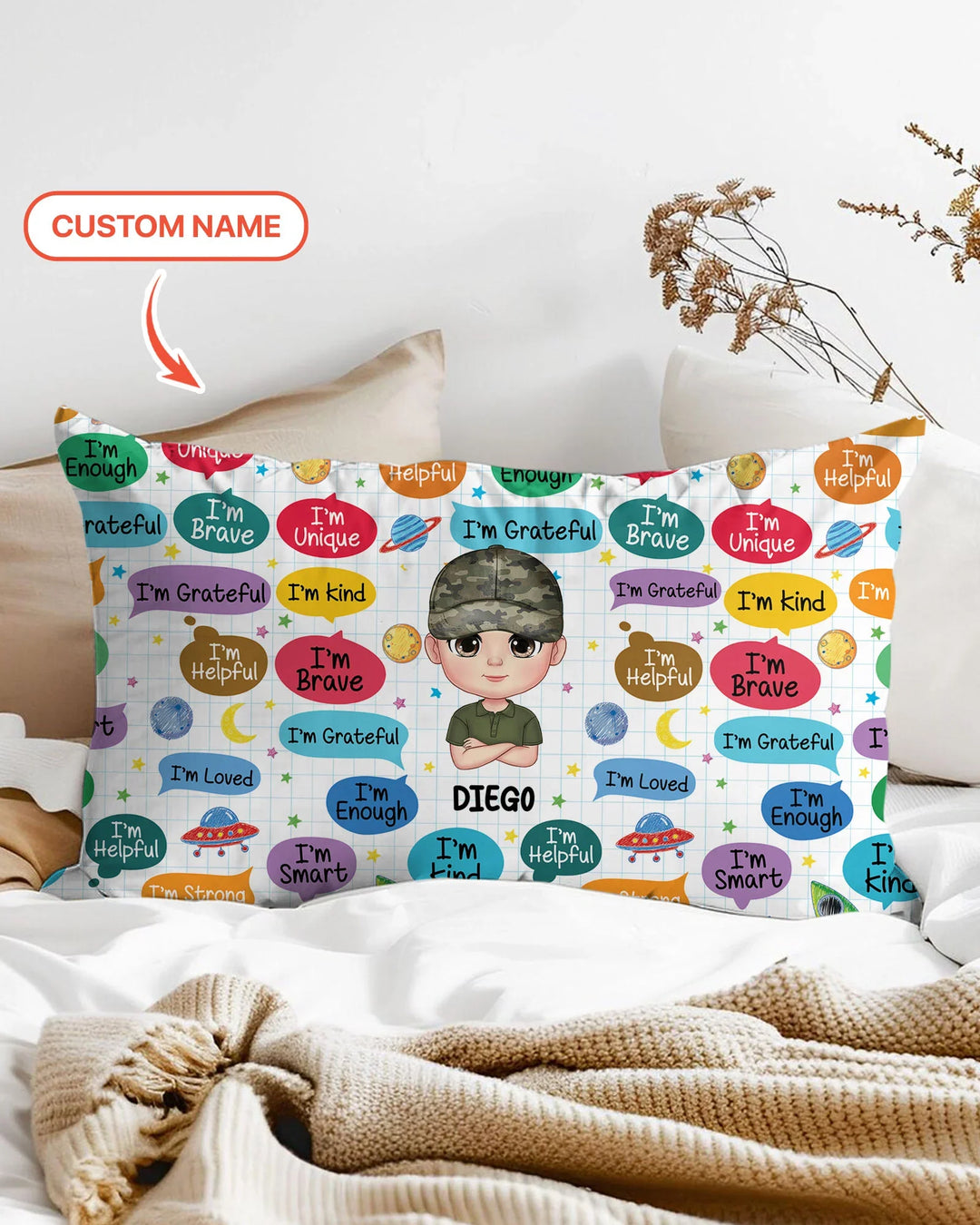 Personalized I'm Kind I'm Brave Pillow Case