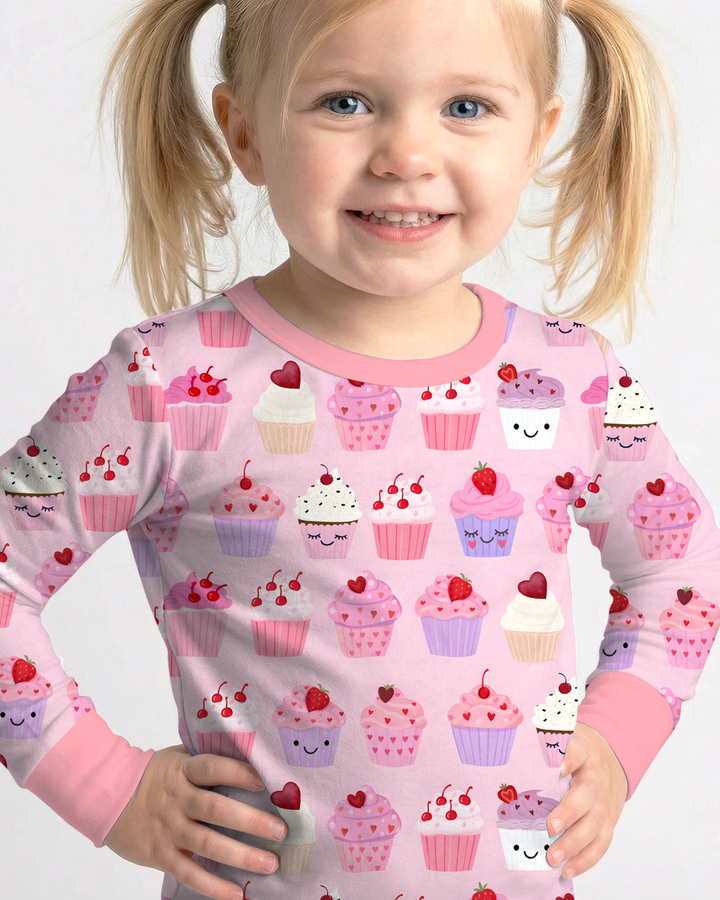 Zweiteiliges Langarm-Pyjama-Set mit Sommerfrüchten