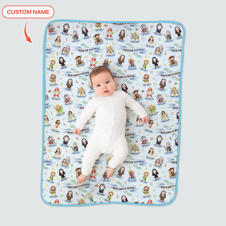 Holy Saints of Heaven Custom Name Toddler Blanket
