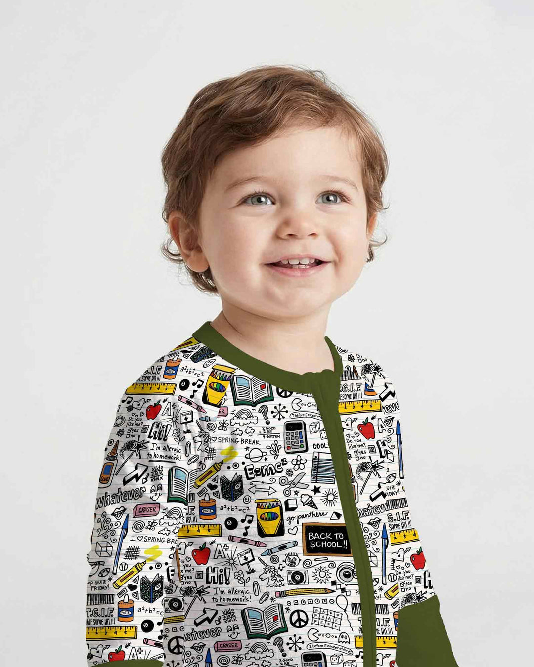 School Days Doodles Bamboo Convertible Zippy