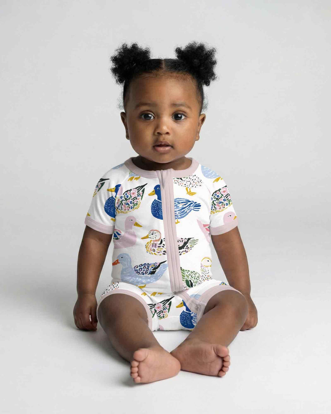 Whimsical Garden Ducks Bamboo Shorty Zippy