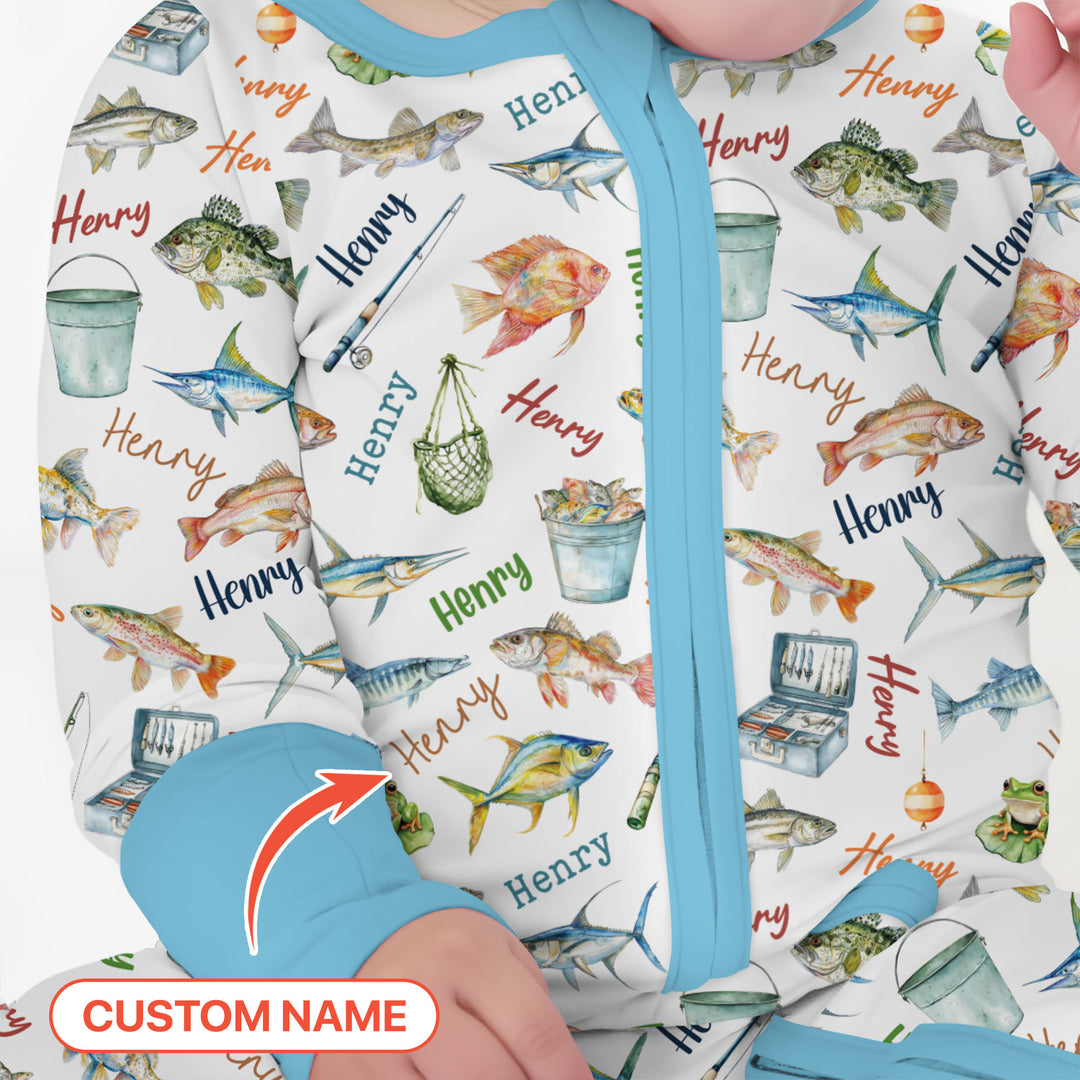 Happy Fishing Adventure Custom Name Convertible Zippy
