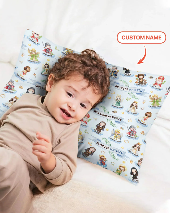 Holy Saints of Heaven Custom Name Pillow Case