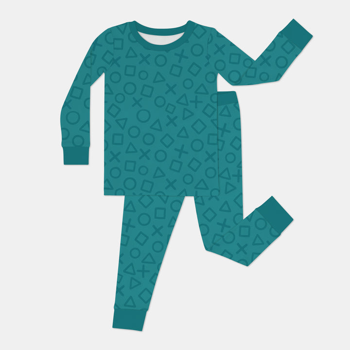 XOXO Shapes Two Piece Long Sleeve Pajama Set Boy Version