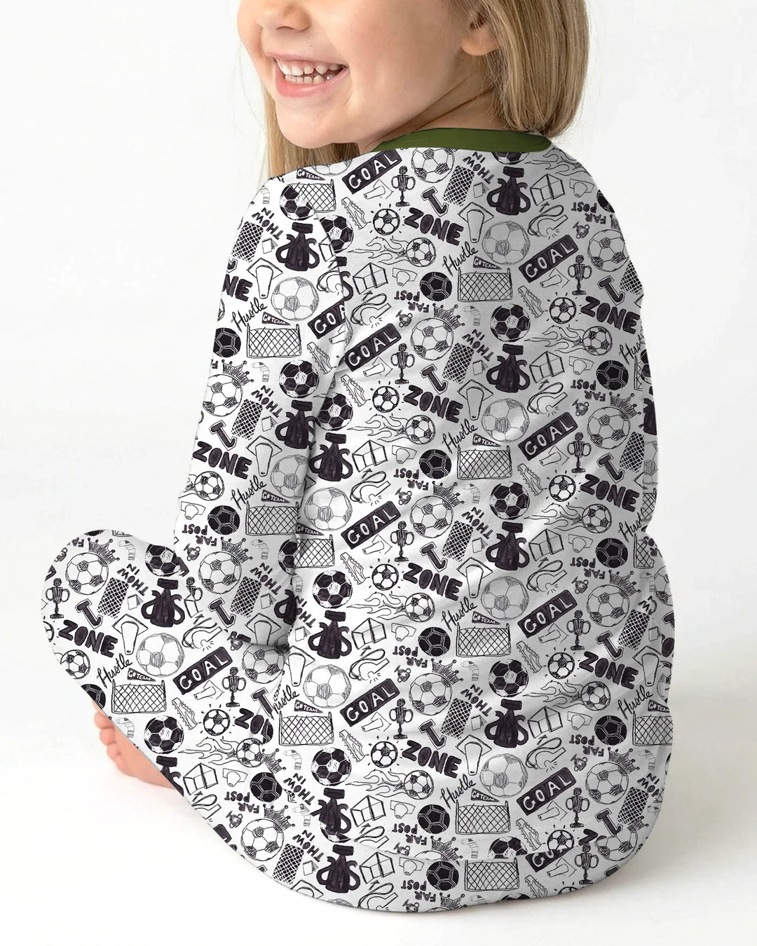 Soccer Doodle Bamboo Two Piece Long Sleeve Pajama Set