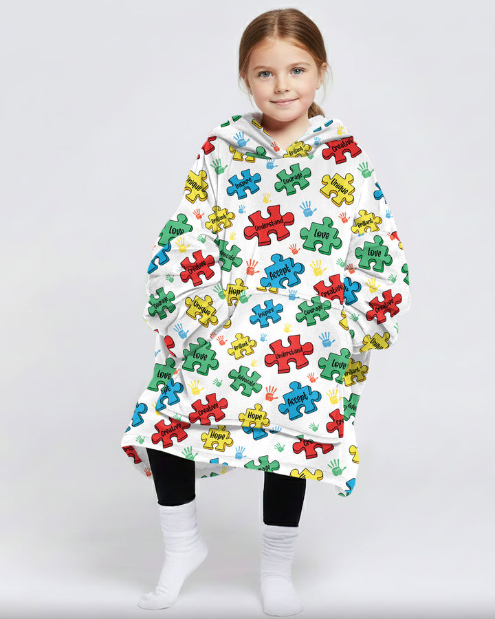 Puzzle You Are Wearable Blanket Hoodie