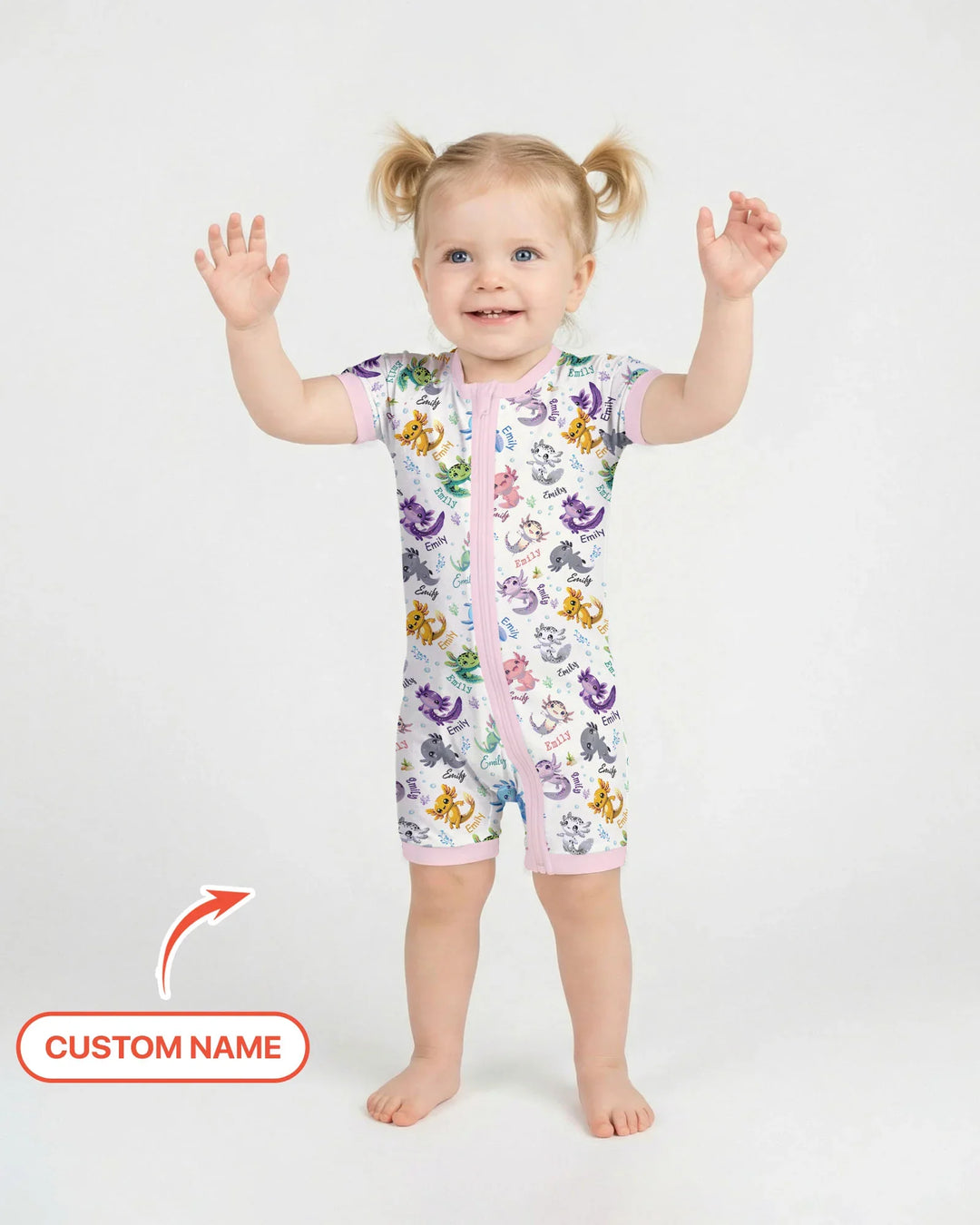 I Love You Axolotl Custom Name Shorty Zippy