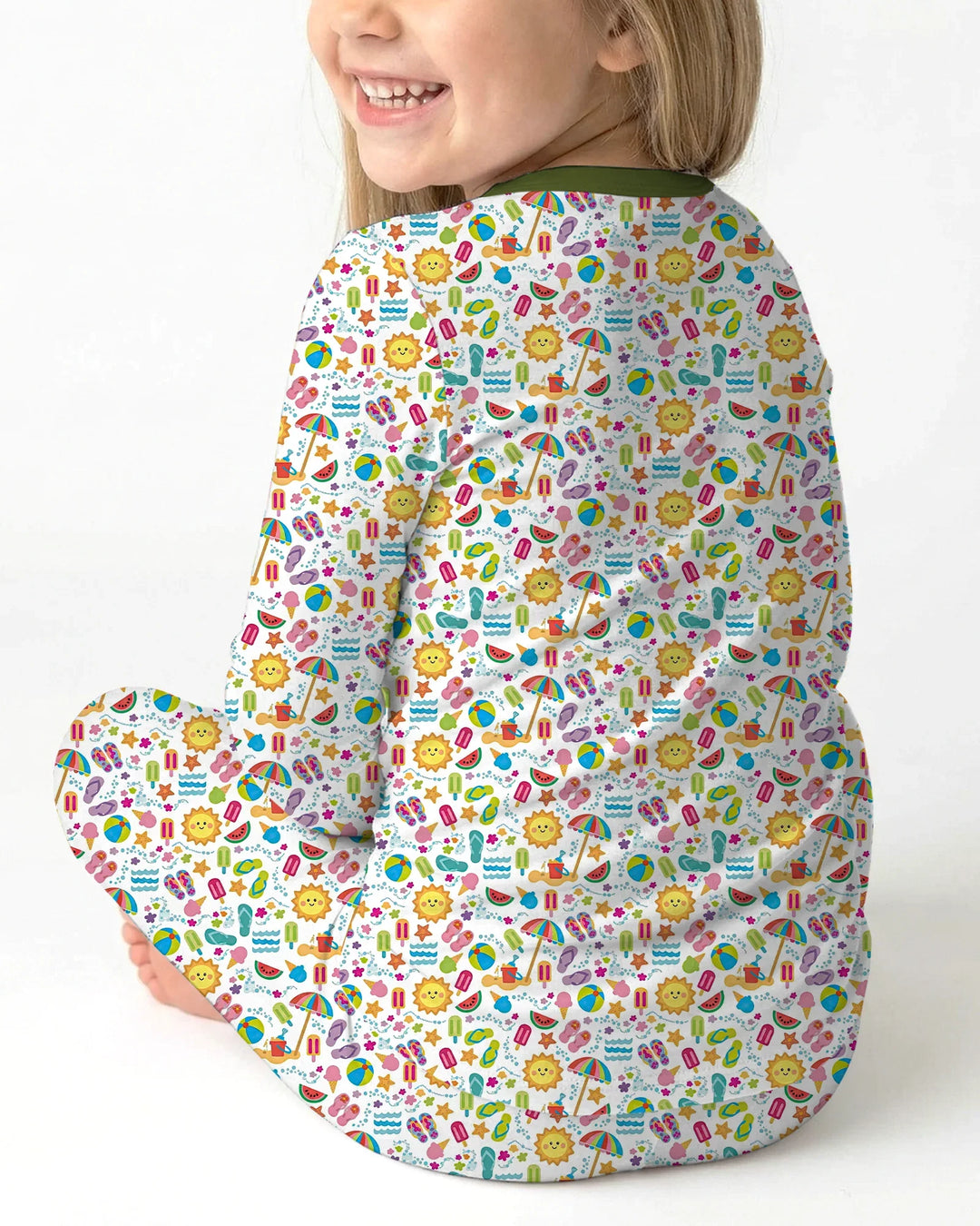 Zweiteiliges Langarm-Pyjama-Set mit Sommerfrüchten