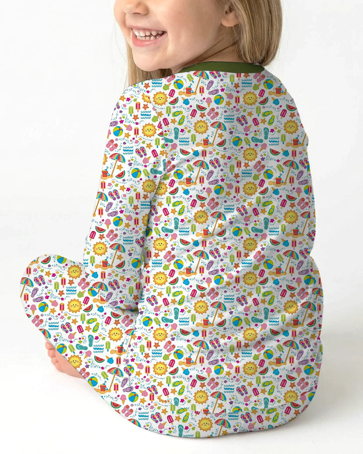 Zweiteiliges Langarm-Pyjama-Set mit Sommerfrüchten