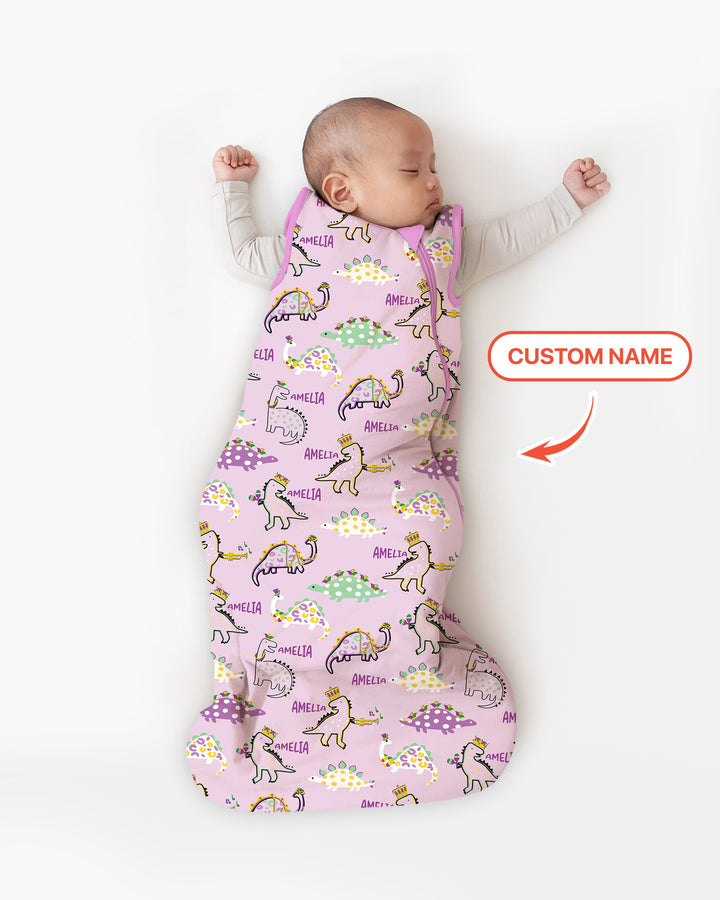 Custom Name Mardi Gras Saurus Sleep Bag