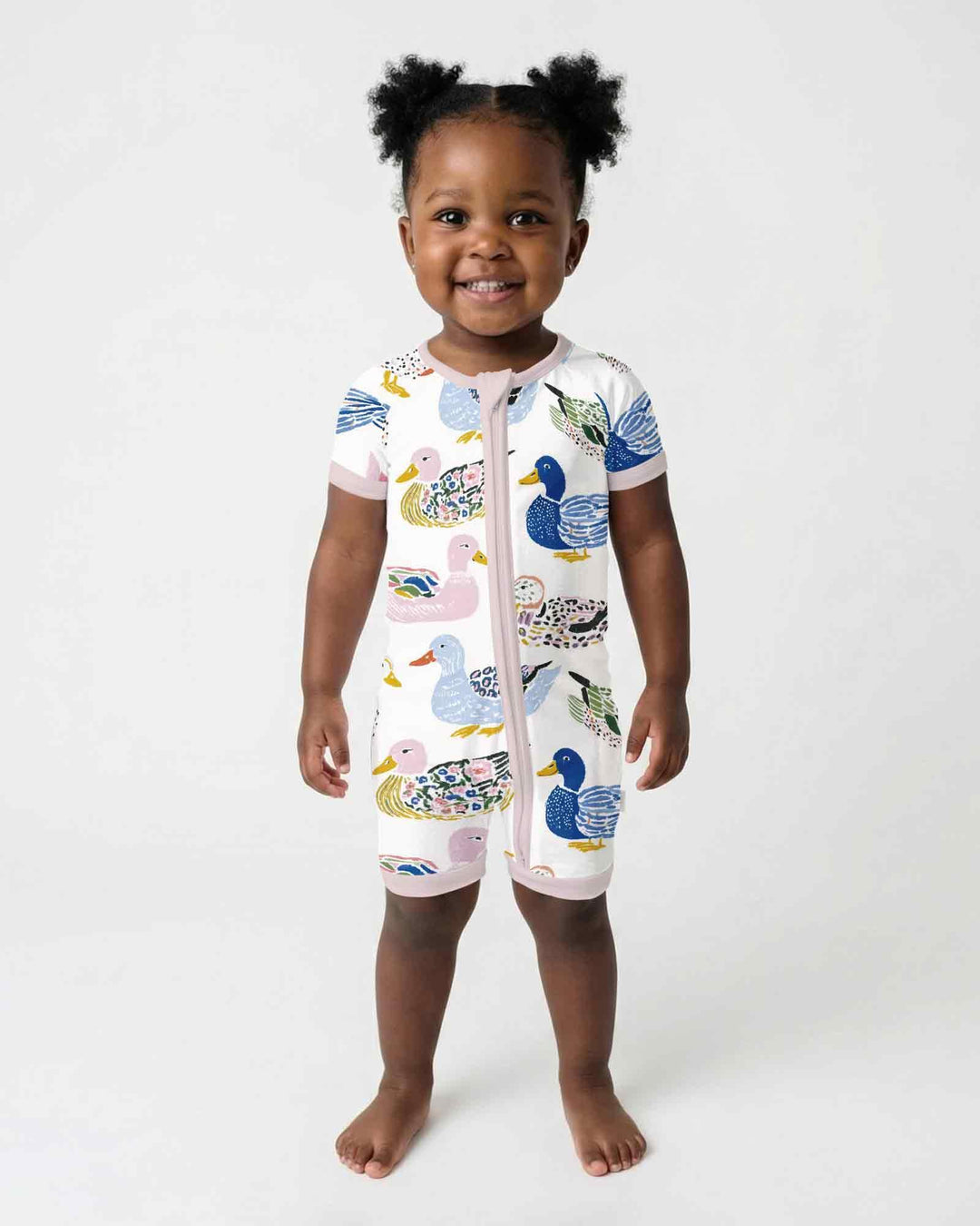 Whimsical Garden Ducks Bamboo Shorty Zippy