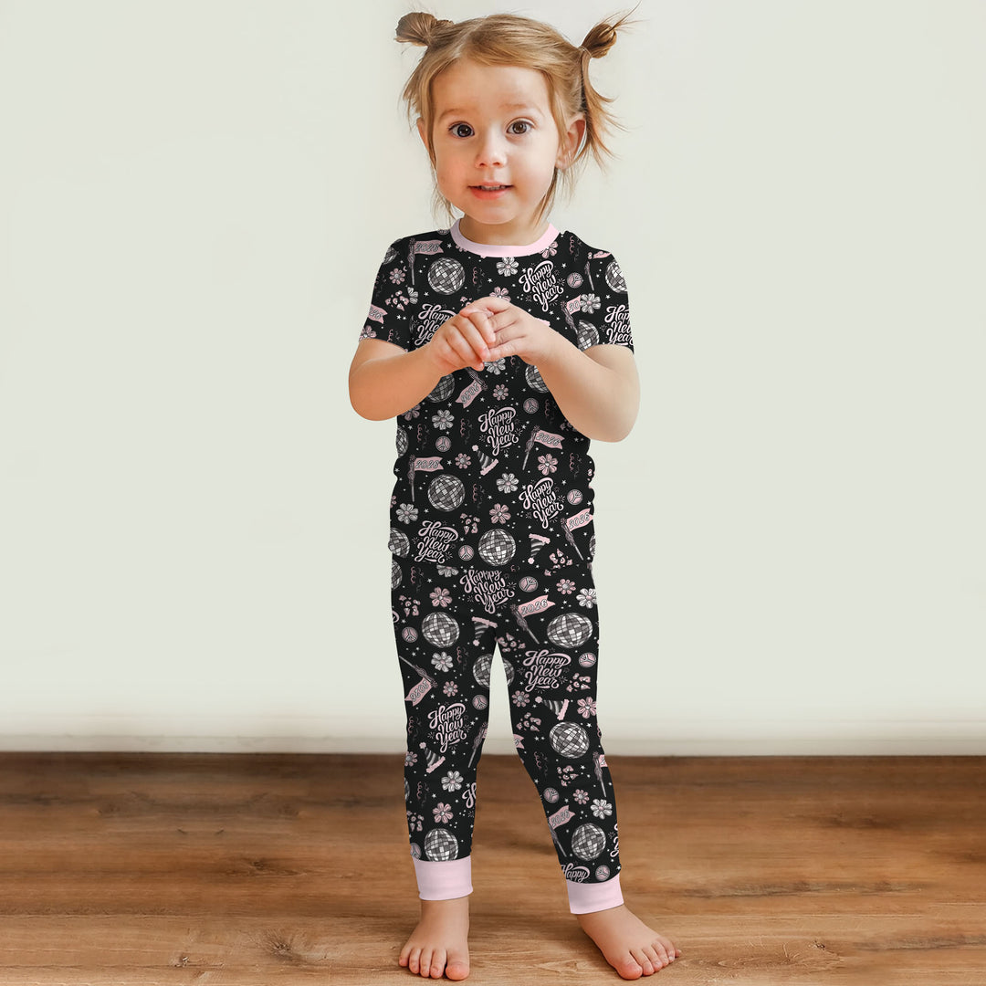 Disco New Years Eve Two Piece Short Sleeve Pajama Set