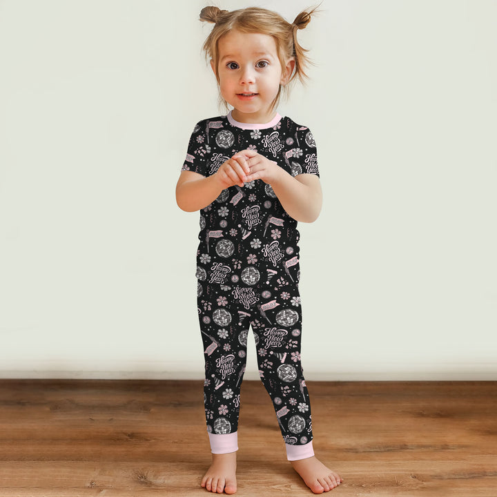 Disco New Years Eve Two Piece Short Sleeve Pajama Set