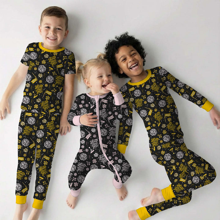 Disco New Years Eve Two Piece Long Sleeve Pajama Set