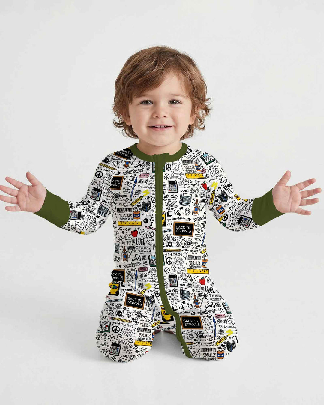 School Days Doodles Bamboo Convertible Zippy