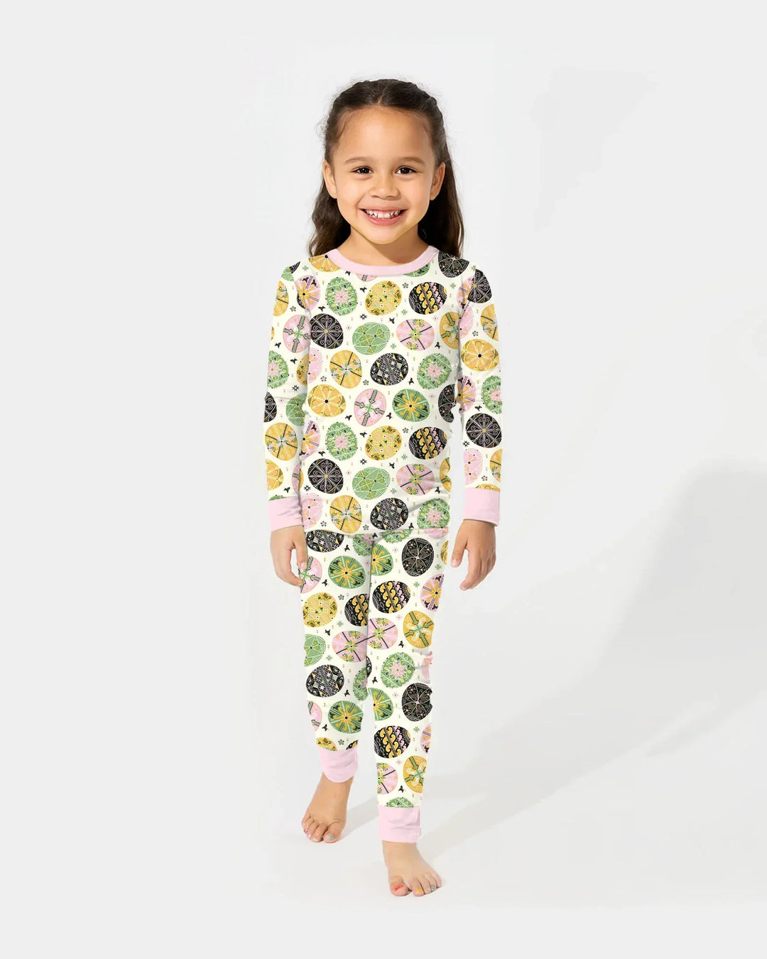 Pysanky Eggs Family Matching Two Piece Long Sleeve Pajama Set