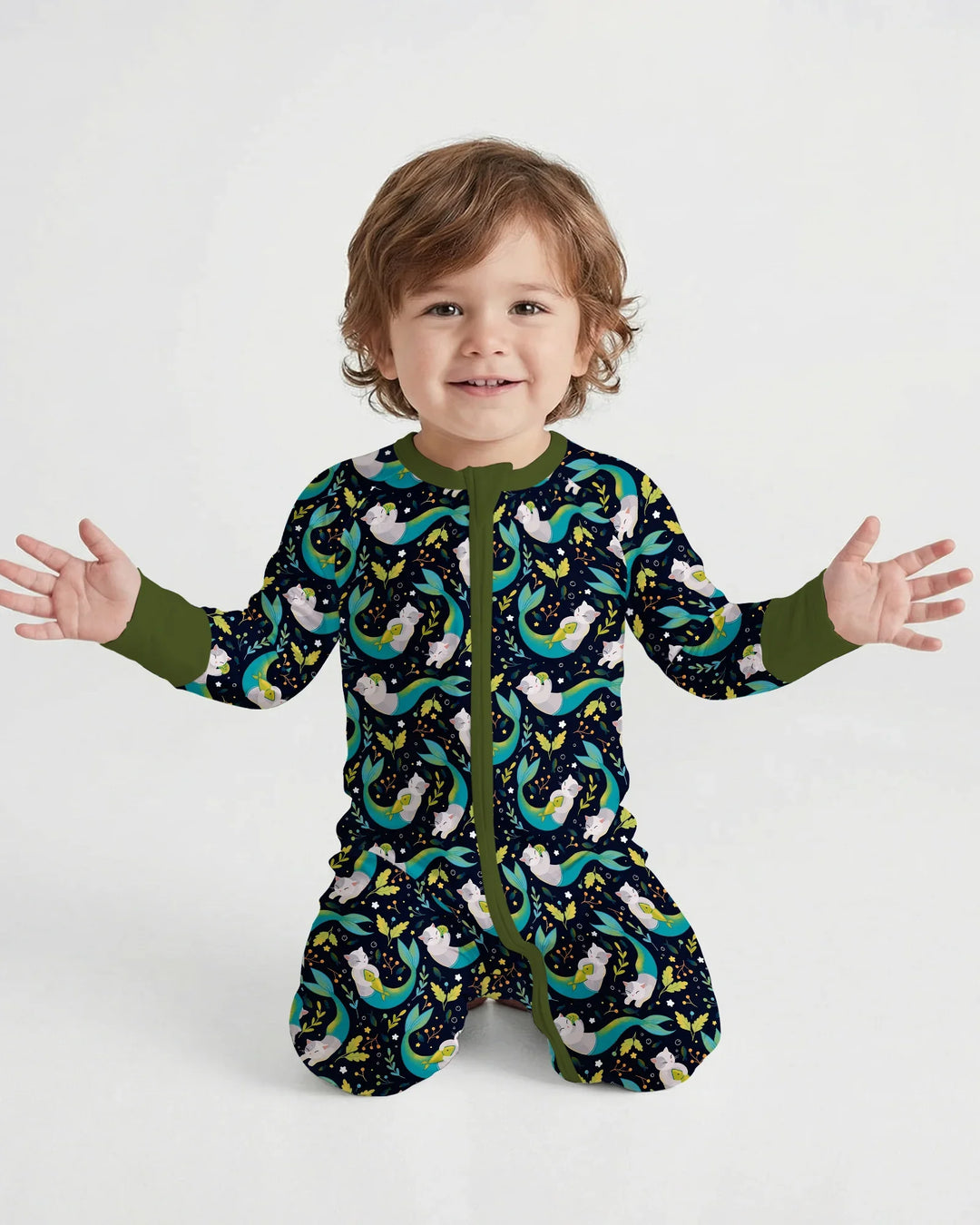 Midnight Mermaid Cats  Bamboo Convertible Zippy
