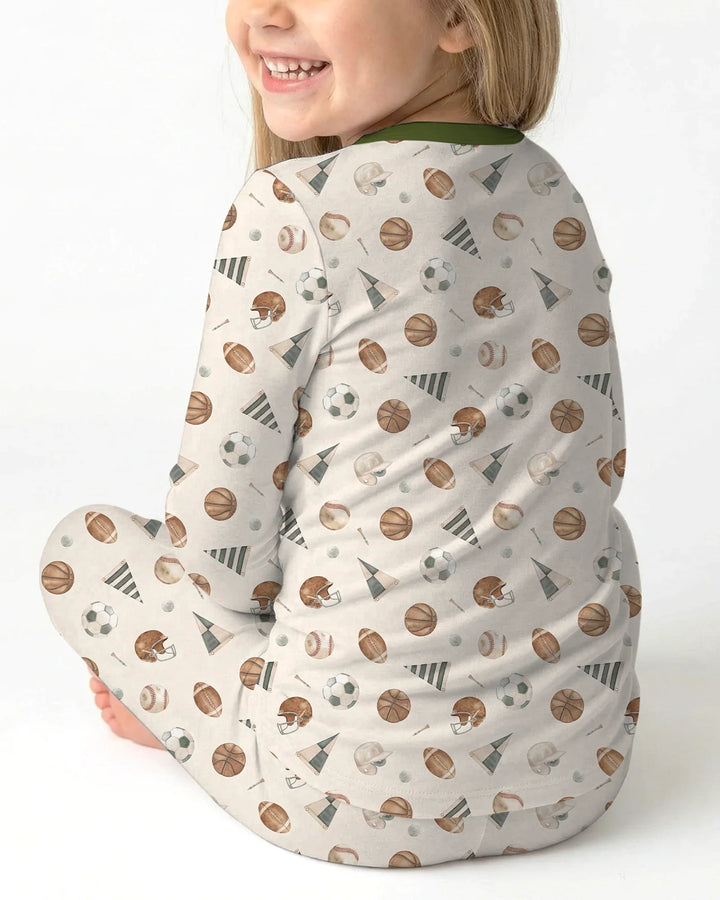 Little League Bamboo Two Piece Long Sleeve Pajama Set